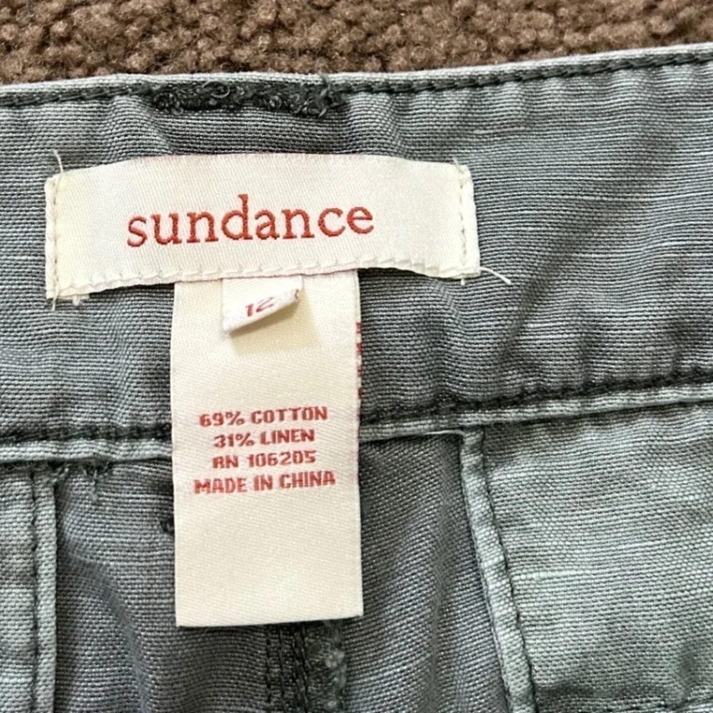 Sundance Womens Sage Green Linen Blend Pants Sz 12 - Picture 10 of 11